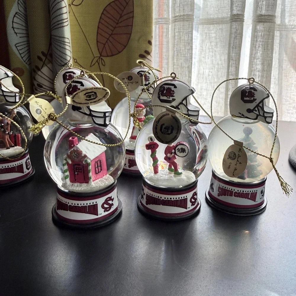 Danbury Mint University of South Carolina Gamecocks Snow Globes Lot of 13 w/ Box